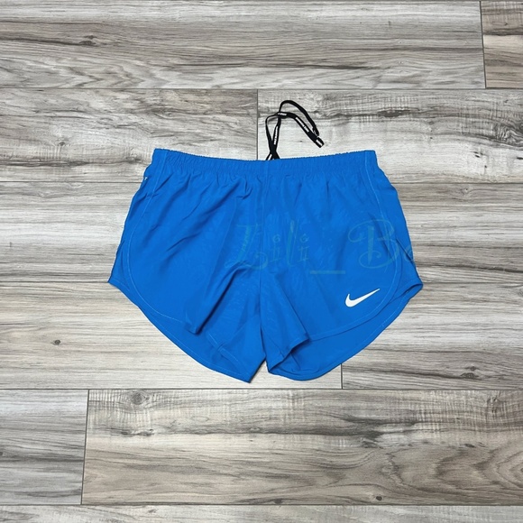 Nike Women's DRI-FIT Tempo Running Shorts Brief Lined AJ4713-403 Blue NWT Size L - Picture 1 of 13